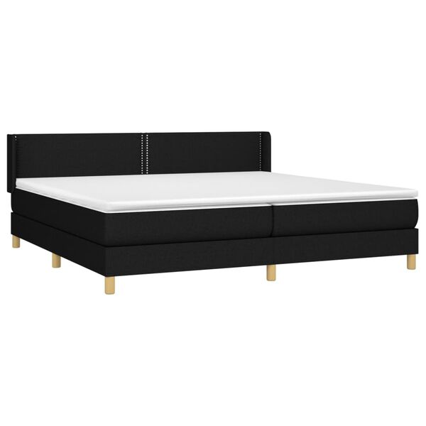 vidaXL Sommier &agrave; lattes de lit avec matelas Noir 200x200 cm Tissu