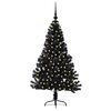 vidaXL Sapin de No&euml;l artificiel pr&eacute;-&eacute;clair&eacute; Noir 120 cm PVC