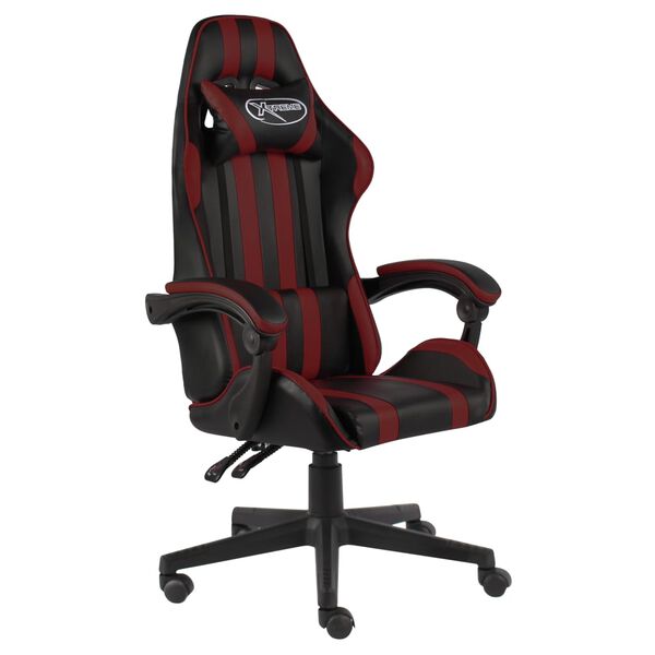 vidaXL Fauteuil de jeux vid&eacute;o Noir et rouge bordeaux Similicuir