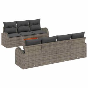 vidaXL Ensemble de canap&eacute; de jardin 8 pc Gris polyrotin