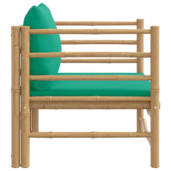 vidaXL Canap&eacute; de jardin avec coussins vert bambou