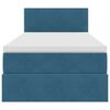 vidaXL Lit de Rangement avec matelas Bleu fonc&eacute; 90 x 190 cm Velours