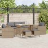 vidaXL Salon de jardin avec coussins 6 pcs beige r&eacute;sine tress&eacute;e