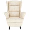 vidaXL Fauteuil blanc crème velours