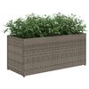 vidaXL Jardini&egrave;res avec 2 pots 2 pcs gris 72x30x32 cm r&eacute;sine tress&eacute;e