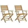vidaXL Chaises pliables de jardin lot de 2 bois massif d'acacia