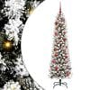 vidaXL Sapin de Noël artificiel Blanc 150 cm PVC, métal et plastique