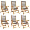 vidaXL Fauteuils pliants inclinables, 6 pi&egrave;ces, bois massif d'acacia gris