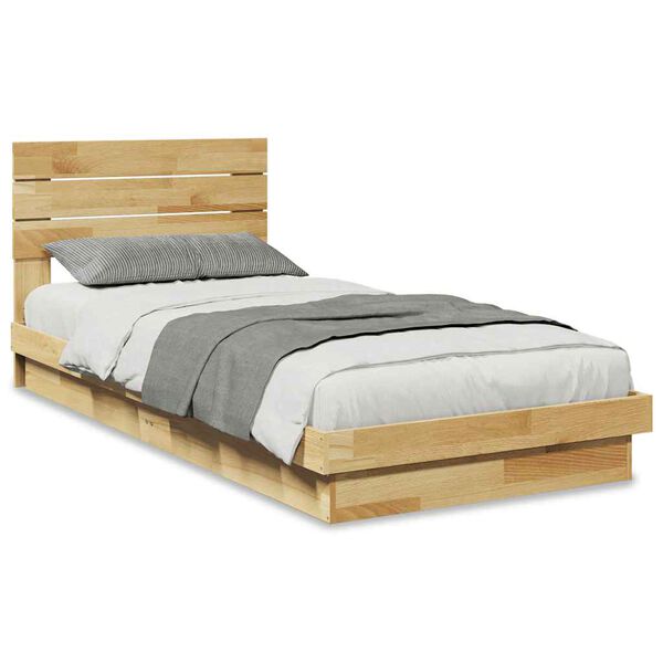vidaXL Cadre de lit avec t&ecirc;te de lit sans matelas 90x190 cm