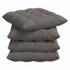 vidaXL Coussins de si&egrave;ge 4 pc Tissu en velours c&ocirc;tel&eacute; Gris clair