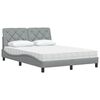 vidaXL Lit avec matelas gris clair 140x200 cm tissu