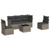vidaXL Salon de jardin 6 pcs avec coussins gris r&eacute;sine tress&eacute;e