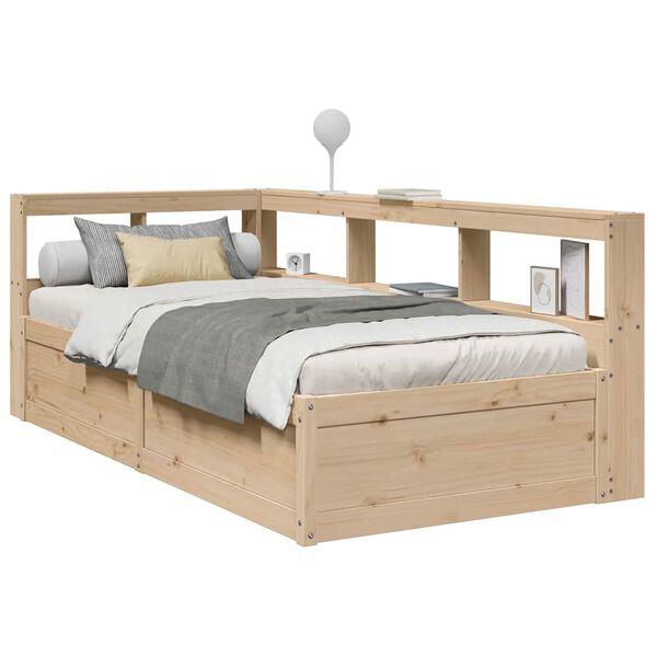 vidaXL Lit biblioth&egrave;que sans matelas 100x200 cm bois massif de pin