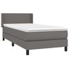 vidaXL Sommier &agrave; lattes de lit avec matelas Gris 90x200 cm Similicuir