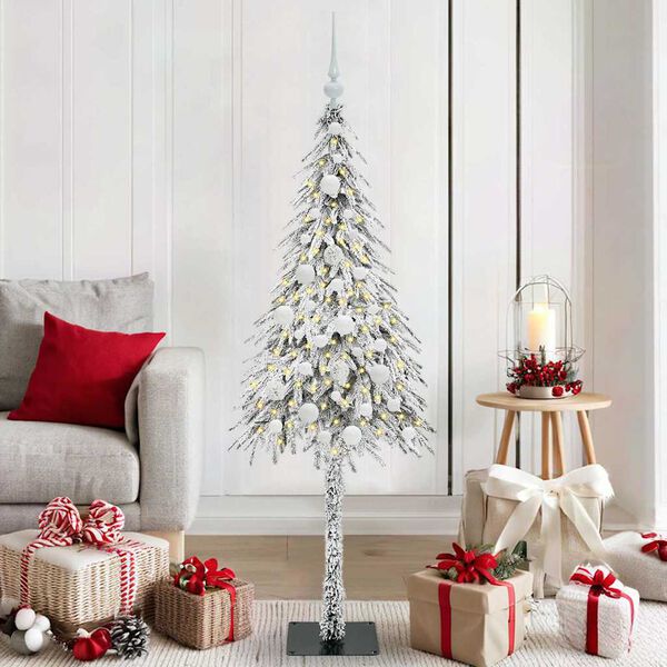 vidaXL Sapin de No&euml;l avec 150 LED Blanc 150 cm PE et Acier