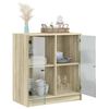 vidaXL Armoire lat&eacute;rale avec portes en verre ch&ecirc;ne sonoma 68x37x75,5cm