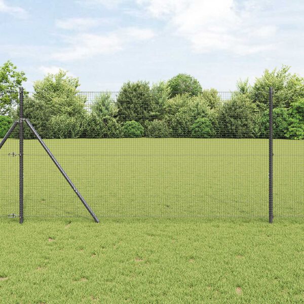 vidaXL Clôture en fil soudé Gris 1.4 x 25 m Acier