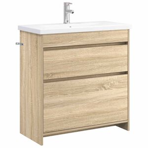 vidaXL Ensemble de mobilier de salle de bain Ch&ecirc;ne Sonoma