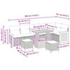vidaXL Ensemble de canap&eacute; de jardin 9 pcs Noir et Cr&egrave;me polyrotin