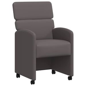 vidaXL Chaises de Salle à Manger avec Roues 2 pcs Gris 58 x 65 x 98 cm