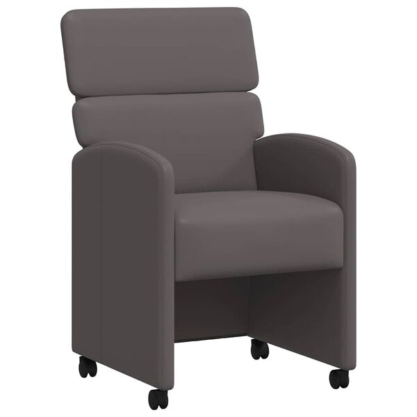 vidaXL Chaises de Salle à Manger avec Roues 2 pcs Gris 58 x 65 x 98 cm