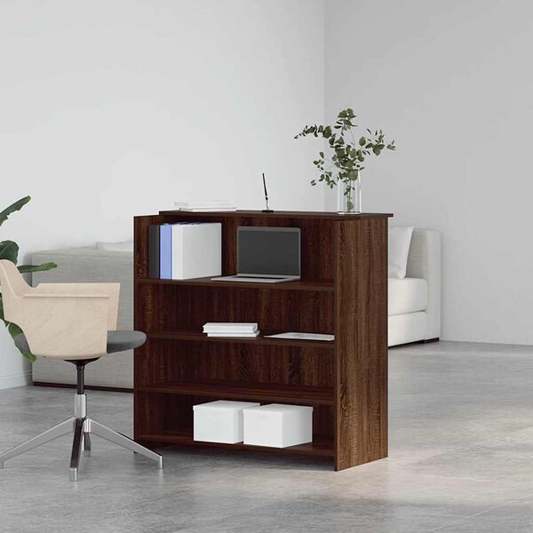 vidaXL Bureau de r&eacute;ception ch&ecirc;ne brun 100x50x103,5cm bois d'ing&eacute;nierie