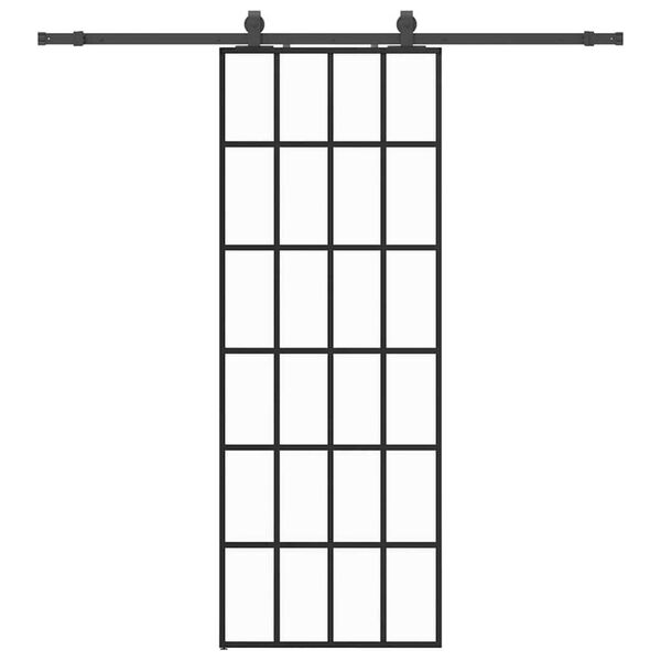 vidaXL Porte coulissante kit de quincaillerie noir 76x205 cm verre ESG