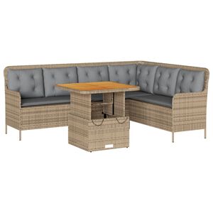 vidaXL Salon de jardin avec coussins 2 pcs beige r&eacute;sine tress&eacute;e