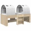 vidaXL Lit avec Tunnel 3 pc Ch&ecirc;ne Sonoma et blanc Bois d'ing&eacute;nierie