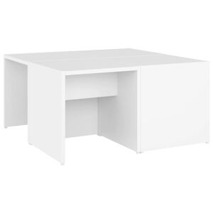vidaXL Tables basses 4 pcs blanc 33x33x33 cm bois d'ing&eacute;nierie