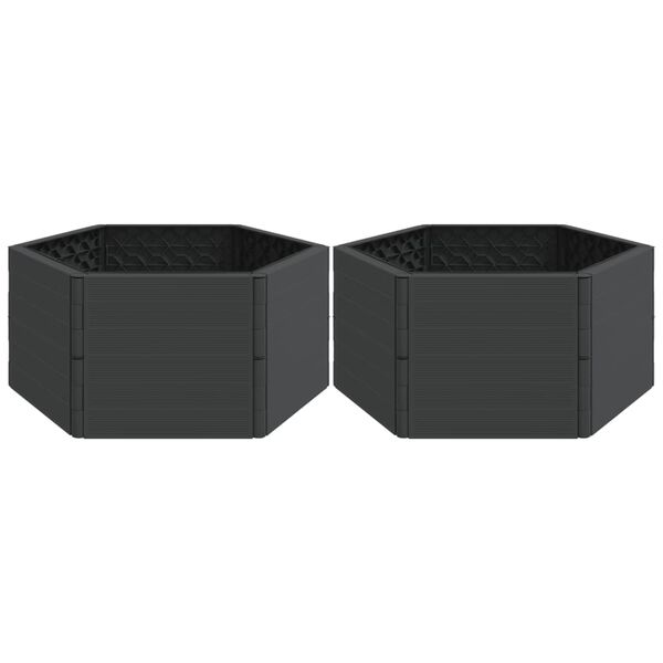 vidaXL Jardini&egrave;res de jardin 2 pcs anthracite PP