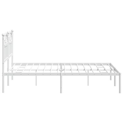 vidaXL Cadre de lit métal sans matelas et tête de lit blanc 150x200 cm