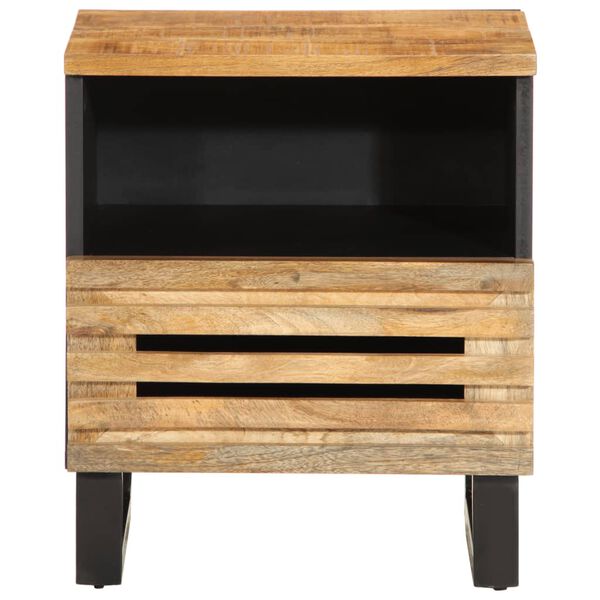 vidaXL Table de chevet 40x34x46 cm bois de manguier massif brut