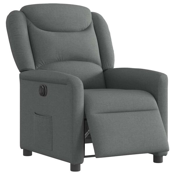 vidaXL Fauteuil inclinable &eacute;lectrique Gris fonc&eacute; Tissu
