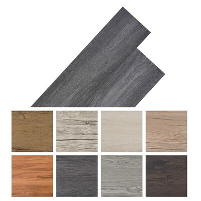 vidaXL Planche de plancher PVC autoadhésif 5,02 m² 2 mm Noir et blanc