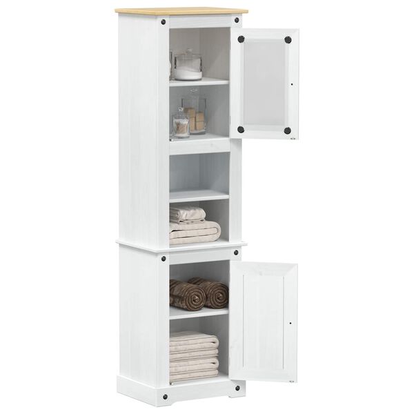 vidaXL Cabinet de salle de bain Blanc 50 x 40 x 185 cm Pin massif