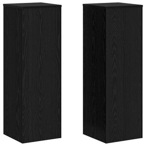 vidaXL Support de Plante Ch&ecirc;ne noir 33 x 33 x 100 cm Bois d'ing&eacute;nierie