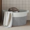 vidaXL Panier de rangement gris et blanc &Oslash;40x25 cm coton