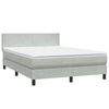 vidaXL Sommier &agrave; lattes de lit et matelas et LED gris clair 160x220cm velours