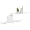 vidaXL &Eacute;tag&egrave;re flottante 2 pcs Blanc 60 x 9 x 2,5 cm Acier
