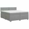 vidaXL Lit boxspring avec matelas Gris clair 200 x 200 cm Tissu