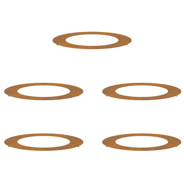 vidaXL adapt&eacute; pour anneaux d'arbre plats 5 pcs Marron &Oslash;60 / 90 cm