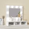 vidaXL Armoire &agrave; miroir avec LED Blanc brillant 60x31,5x62 cm