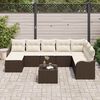 vidaXL Ensemble de canap&eacute; de jardin 9 pcs Marron Poly rotin