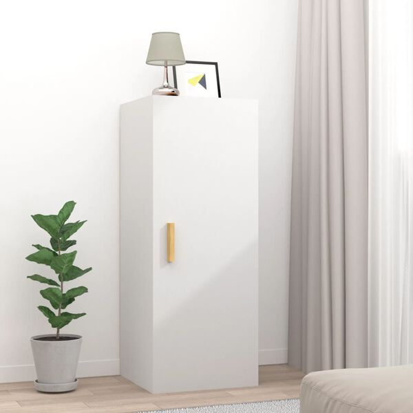 vidaXL Armoire murale Blanc 34,5x34x90 cm Bois d'ing&eacute;nierie