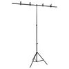 vidaXL Support de fond en forme de T Noir 151x60x(70-200) cm