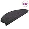 vidaXL Tapis d'escalier lot de 30 65 x 24 x 4 cm anthracite demi-rond grand format
