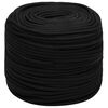vidaXL Corde de travail Noir 6 mm 100 m Polyester