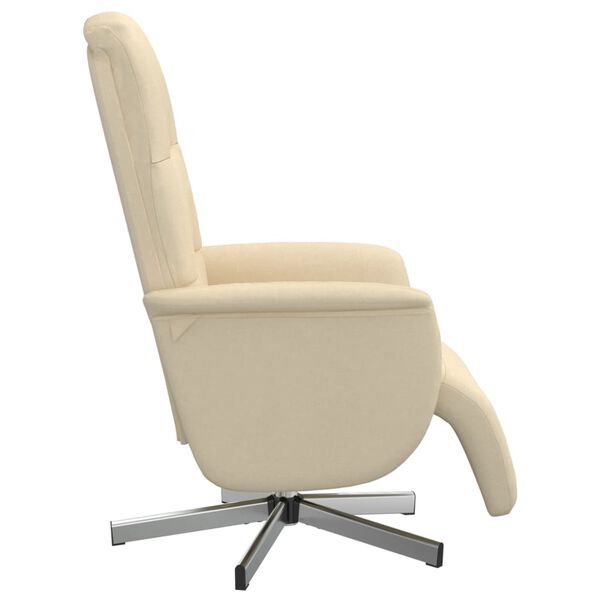 vidaXL Fauteuil inclinable avec repose-pied cr&egrave;me tissu