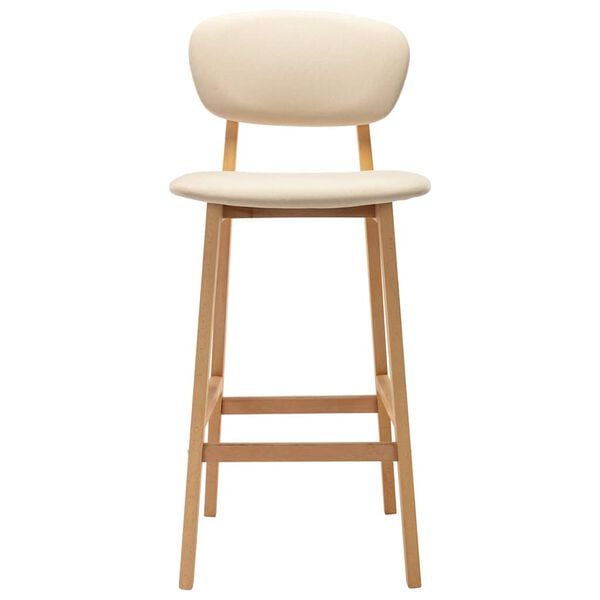 vidaXL Tabourets de bar lot de 2 crème tissu
